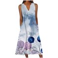 thumbnail image 1 of Robe d'Été pour Femmes Aguichant Robe d'Été pour Femmes Design Décontracté Robe Dégradée Sans Manches Col en V Longue Robe Ample Robe d'Été pour Femmes Robe Longue d'Été pour Femmes Longue Robe d'Été pour Femmes, 1 of 9