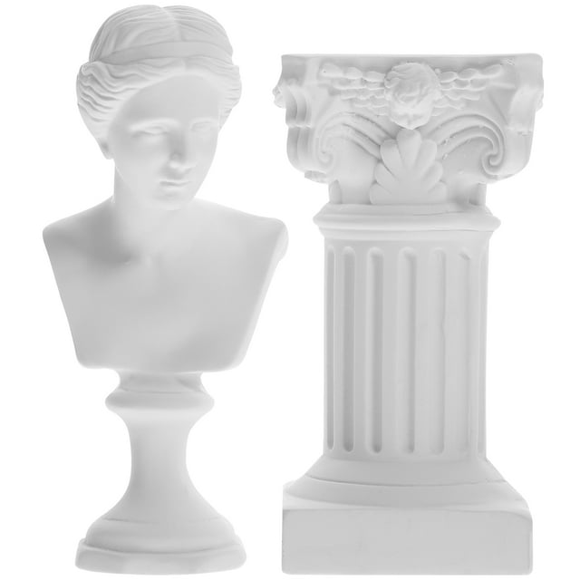 FELTECHELECTR juego de estatua de columna romana y personaje, figura de resina de escritorio