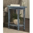 thumbnail image 2 of Rustic Cottage Round End Table with 1 Shelf, Blue Antique, 2 of 2