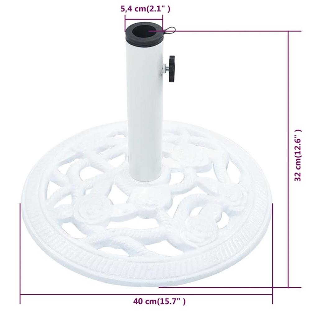 Pemberly Row 15.7" Diameter Cast Iron Umbrella Base in White