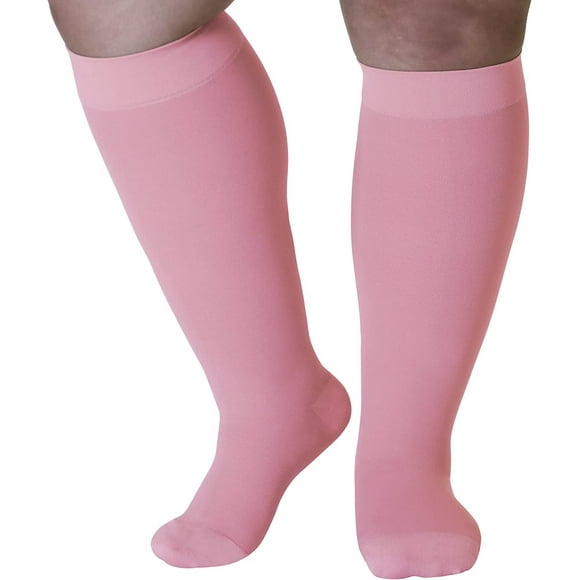 compression Mojo Chaussettes Bout Fermé Genou Tuyau de Soutien - 20-30mmHg compression pour DVT, Insuffisance Veineuse, et les Jambes Gonflées - Womens Grand, Rose