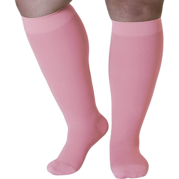 Mojo compression Socks closed Toe Knee-High Support Hose - 20-30mmHg  compression for DVT, Venous Insufficiency, and Swollen Legs - Womens Large,  Pink 