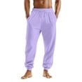 thumbnail image 2 of HKYNLAG Mens Baggy Sweatpants with Pockets Drawstring Elastic Waist Loose Soft Joggers Sweatpants for Workout Running Light Purple M, 2 of 7