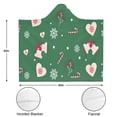 thumbnail image 3 of Wearable Blanket,Green Christmas Pattern Hooded Wearable Sherpa Blanket for Adults & Teens,Winter Poncho Shawl Wrap Cape Thick Warm,50"x60", 3 of 5