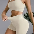thumbnail image 5 of Hessimy Women's Yoga Outfits 2 Piece High Waisted Leggings with Sports Bra Gym Clothes Sets(Beige,M), 5 of 8
