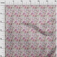 thumbnail image 3 of oneOone Polyester Spandex White Fabric Florals Craft Projects Decor Fabric Printed By The Yard 56 Inch Wide, 3 of 4