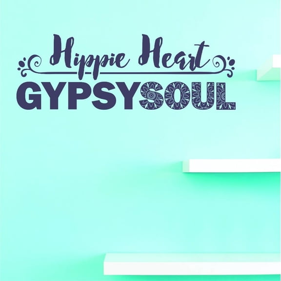 Custom Decals Hippie Heart Gypsy Soul Wall Art Size: 12 X 30 Inches Color: As Seen