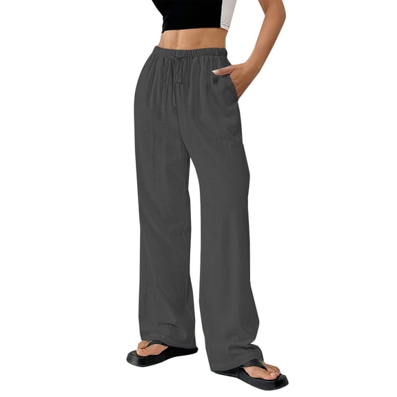 Summer Pants for Women Thin Solid Color Cotton And Linen Pocket Pants Casual Pants Womens Pants Casual & Wide Leg