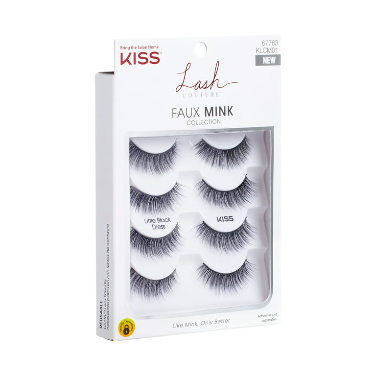 KISS Lash Couture Faux Mink False Eyelashes, Little Black Dress, 4
