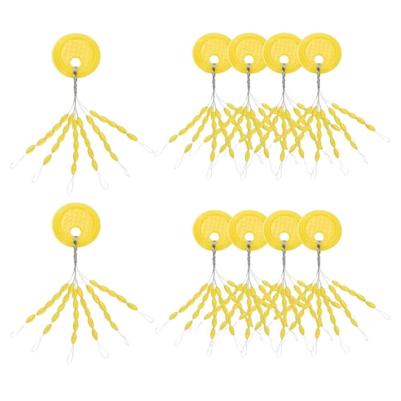Uxcell Fishing Rubber Bobber Beads Stoppers, 300 Pieces 6 in 1 Float Sinker Stops Cylinder Shape XS Size, Yellow