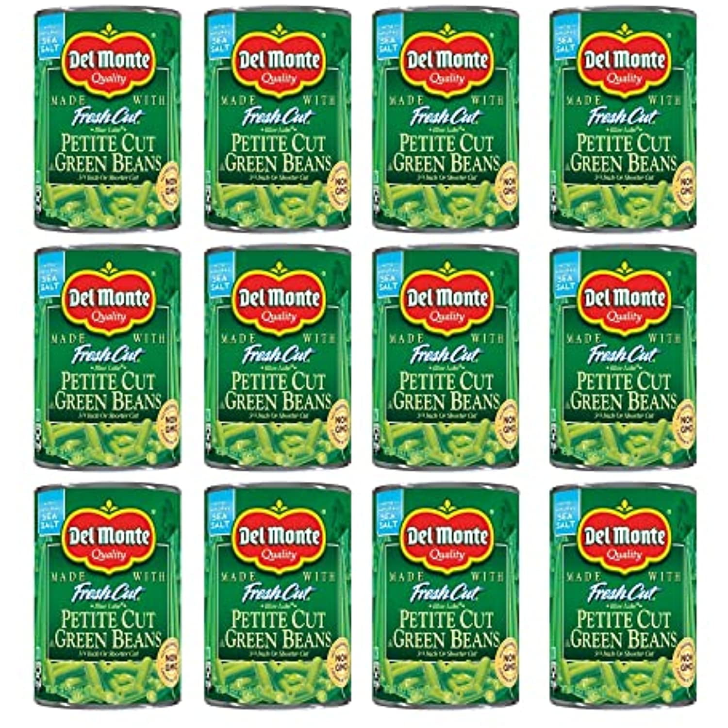 Del Monte Petite Cut Green Beans, 14.5 Oz, (Pack Of 12)