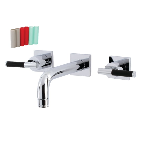 Kingston Brass KS6121CKL Kaiser Double-Handle Wall Mount Bathroom Faucet, Polished Chrome