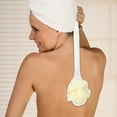thumbnail image 2 of Unique Bargains 1 Pc Long Handle Bath Brush Back Scrubber for Bath for Shower 4.33"x2.56" White, 2 of 6