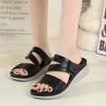 thumbnail image 1 of Vedolay Sandals for Summer Women's Comfy Orthotic Sandals Summer Orthopedic Open Toe Sandals,Black 8, 1 of 4