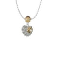 thumbnail image 2 of Delight Jewelry Two-tone Spider Web Heart with Crystal Spider Mia Monkey Charm Necklace, 2 of 4