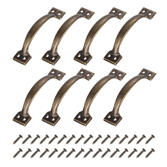 Mango de puerta de 8 piezas de 5 pulgadas con tornillo para armario de cocina, bronce, bronce 6"