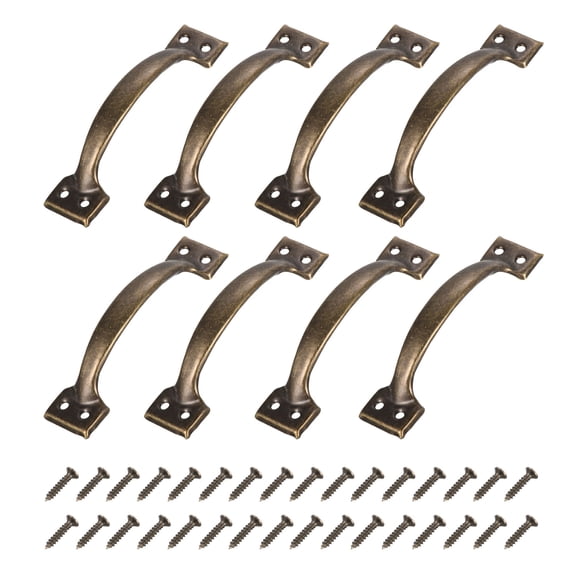 Mango de puerta de 8 piezas de 5 pulgadas con tornillo para armario de cocina, bronce, bronce 6"