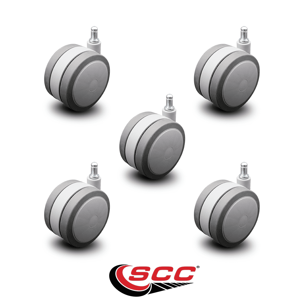 Heavy Duty Office Chair Casters Extra Large 4" Gray Twin Wheels