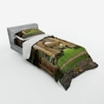 thumbnail image 2 of Ambesonne Antique Bedding Set 3 Pcs, Autumn Ruins View, Twin XL, Sand Brown and Green, 2 of 2