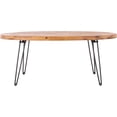 thumbnail image 4 of CIATRE Wood Coffee Table, Natural fir Wood Foldable Cocktail Table, Oval Center Table for Living Room, Office Coffee Table（Dark Wood Color）, 4 of 7
