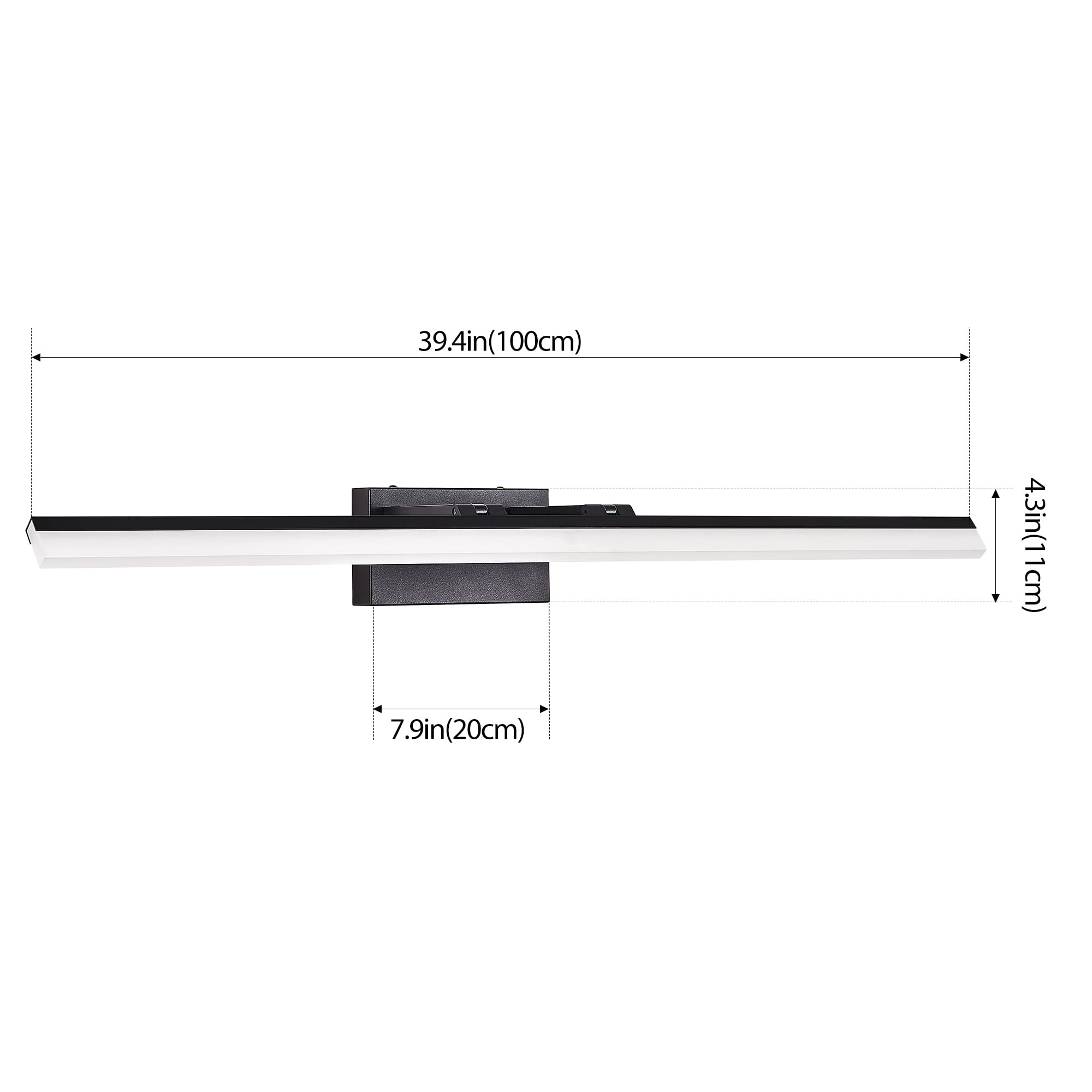 Holaki 39 in. W Modern LED Bathroom Vanity Light – 5 CCT Light Fixture for Mirror, Batnroom or Sink Area