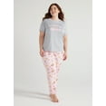 thumbnail image 4 of Joyspun Women’s Short Sleeve Tee and Joggers Pajama Set, 2-Piece, Sizes S to 3X, 4 of 6