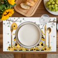 thumbnail image 4 of Yellow Bees Gnomes Placemats Set of 4, Spring Floral Branches Modern Art Placemats for Dining Table, Place Mats for Kitchen Tabletop, Waterproof Wipeable Dining Table Mats Set, 4 of 9