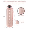 thumbnail image 2 of EYQ 32 oz Water Bottle with Time Marker, Carry Strap, Leak-Proof Tritan BPA-Free, Ensure You Drink Enough Water for Fitness, Gym, Camping, Outdoor Sports (Rose Pink), 2 of 4