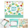 thumbnail image 2 of BinKFF Small Desk Calendar 2026-2027, Thick Paper Standing Flip Calendar, January 2026 to June 2027, 18 Month Desktop Calendar with Stickers & Floral Design, 8"x6", 2 of 9