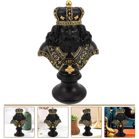 FRCOLOR Medieval Chess Bust Ornament Elegant Decoration Office 22.5x14cm