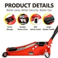 thumbnail image 3 of Floor Jack, Heavy-Duty Steel Low Profile Hydraulic Jack, Racing Floor Jack with Dual Piston and Quick Lift Pump, Fast Lift Service Jack for Quickly Car Lift 3 Ton Double Piston Red, 3 of 5