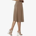 thumbnail image 6 of VUPSGEZ Ruffle Flowy Casual Long Skirt Women'S Summer Casual High Waisted Soft A Line Skirt With Solid Color Knee Length Skirt Juniors’ Knit Maxi Skirt(Khaki,XL), 6 of 8