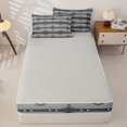thumbnail image 4 of jejeloiu Monochrome Tribal Zipper Twin Comforter Sets with Fitted Sheet and 2 Pillowcases,Modern Print Zipper Bedding Set For Boys,Gray Black,Light Gray Reversible,4 Pieces, 4 of 7