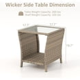 thumbnail image 3 of Kinbor Outdoor Patio Wicker Side Tables, Outdoor Side Table for Patio w/Storage Shelf, Brown, 3 of 9