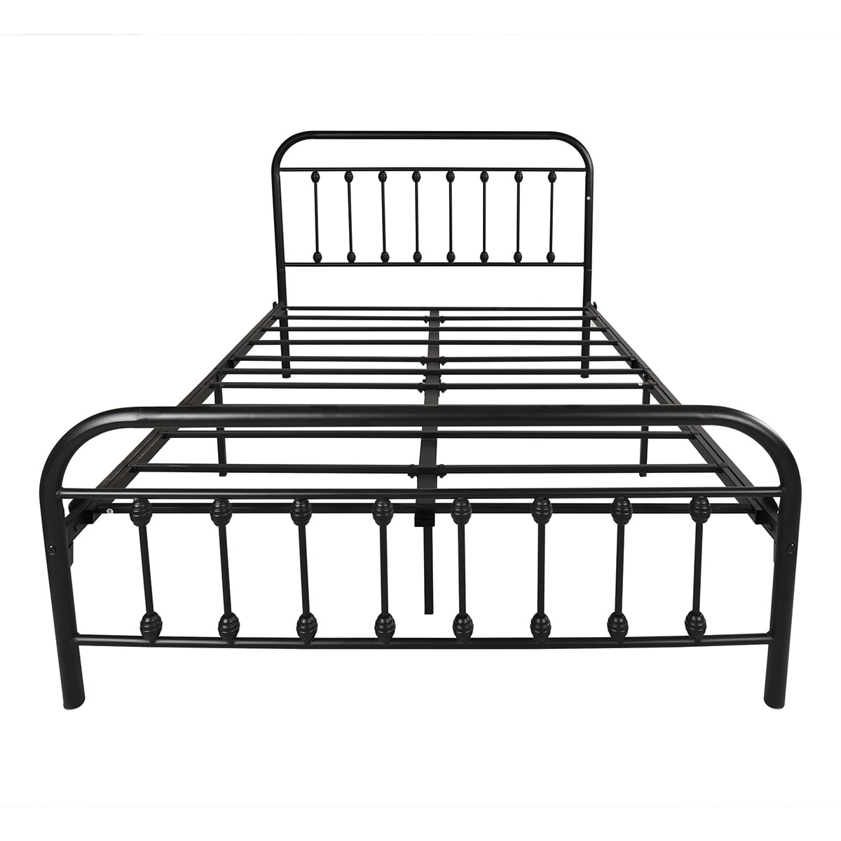 Lowestbest Vintage Style Bed Frame, Platform Metal Bed, Foundation Headboard Footboard Heavy Duty Steel Slabs, Full Black Lowestbest Vintage Style Bed Frame, Platform Metal Bed, Foundation Headboard Footboard Heavy Duty Steel Slabs, Full Black