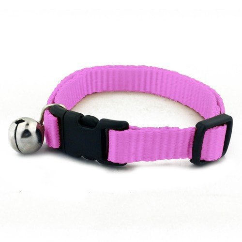 Breakaway Safety Kitty Cat Collar with removable bell! PINK WHALE FISH