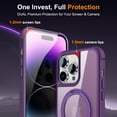 thumbnail image 3 of Allytechgroup iPhone 14 Pro Magnetic Case with Rotating Stand, Multi Angle Viewing Stand Anti-Scratch Compatible with Magsafe & Car Mount Phone Case for Apple iPhone 14 Pro, Purple, 3 of 7