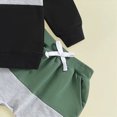 thumbnail image 6 of TOWED22 Toddler Baby Boy Clothes Fall Winter Color Block Crewneck Sweatshirt Tops and Pants 2 Piece Outfits Size:0-6 M,Color:Green, 6 of 6