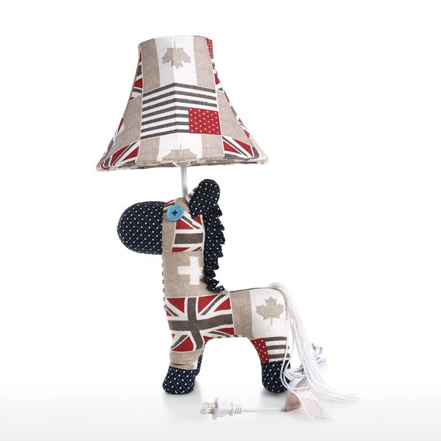 Lámpara de mesa US Plug Lamp Lámpara decorativa de animales ajustable Tooarts Escultura de arte de tela