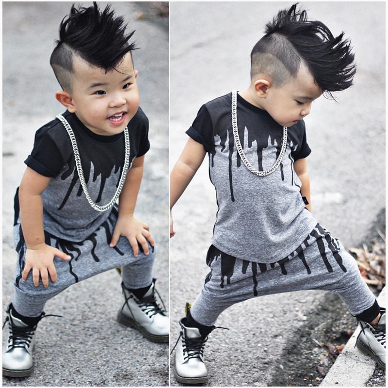Toddler Kids Baby Boy Outfits T-shirt Tops+Long Pants Tracksuit Clothes 2PCS T 