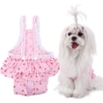 thumbnail image 3 of 2 Pcs Dog Diaper Sanitary Pants, Reusable Puppy Adjustable Suspenders Briefs Doggie Menstrual Physiological Pants Washable Underwear Jumpsuits for Small Female Pets in Period Purple Pink, 3 of 14