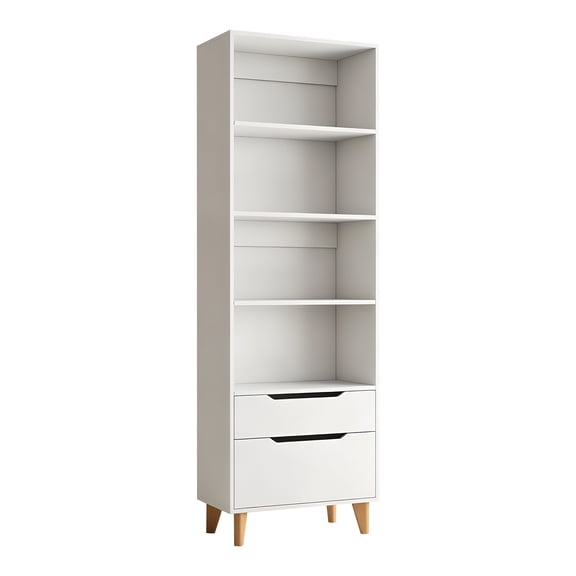 Ilios Innova | Librero Organizador Blanco 60 cm con Cajones, Diseño Minimalista con Repisas y Almacenamiento Funcional para Sala, Recámara u Oficina
