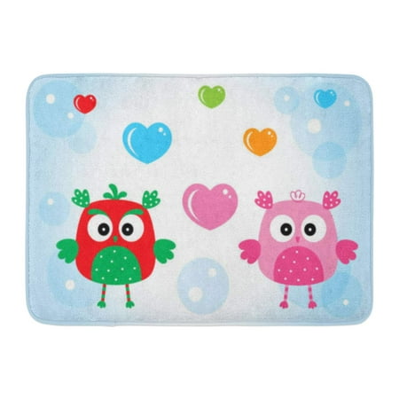 GODPOK Bubble Animal Cute Love Owl Couple Doodle Bird Cartoon Rug Doormat Bath Mat 23.6x15.7 (Best Bubble Bath For Couples)