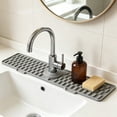 thumbnail image 4 of Topukaiba Silicone Sink Mat for Kitchen Faucet, Narrow Splash Guard Behind Faucet, Self Draining Countertop Protector, Easy to Clean for Kitchen Bathroom Vanity Sink Area,17.7"x4.2",Gray, 4 of 7
