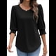 thumbnail image 3 of Blusas para Mujer, Elegantes, Informales, de 3/4 y Puños Fruncidos. Negro S, 3 of 9