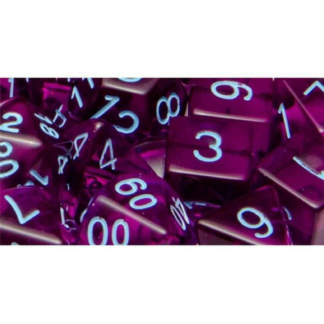 Role 4 Initiative R4I50115-7C Polyhedral Translucent Dice, Dark Purple & Light Blue - Set of 7