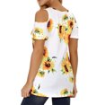 thumbnail image 4 of Sonducket Camiseta de mujer con estampado bohemio y hombros descubiertos, blusa de manga corta con hombros descubiertos Prendas para la parte del cuerpo Blanco amarillo XL Sonducket AP003084-19, 4 of 6