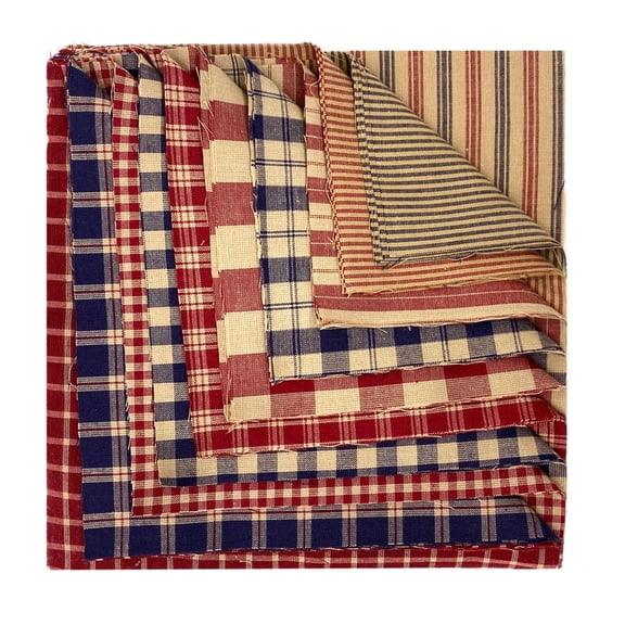 American Heritage Homespun Cotton Fabric 44 pc Precut 10 inch Cake Layers by JCS