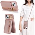 thumbnail image 5 of iPhone 13 Mini Case for Women with Card Holder,iPhone 13 Mini Phone Case Wallet with Strap,Crossbody Lanyard Cases with Credit Card Slots Kickstand with Ring Holder Stand Case,5.4",Rosegold, 5 of 13