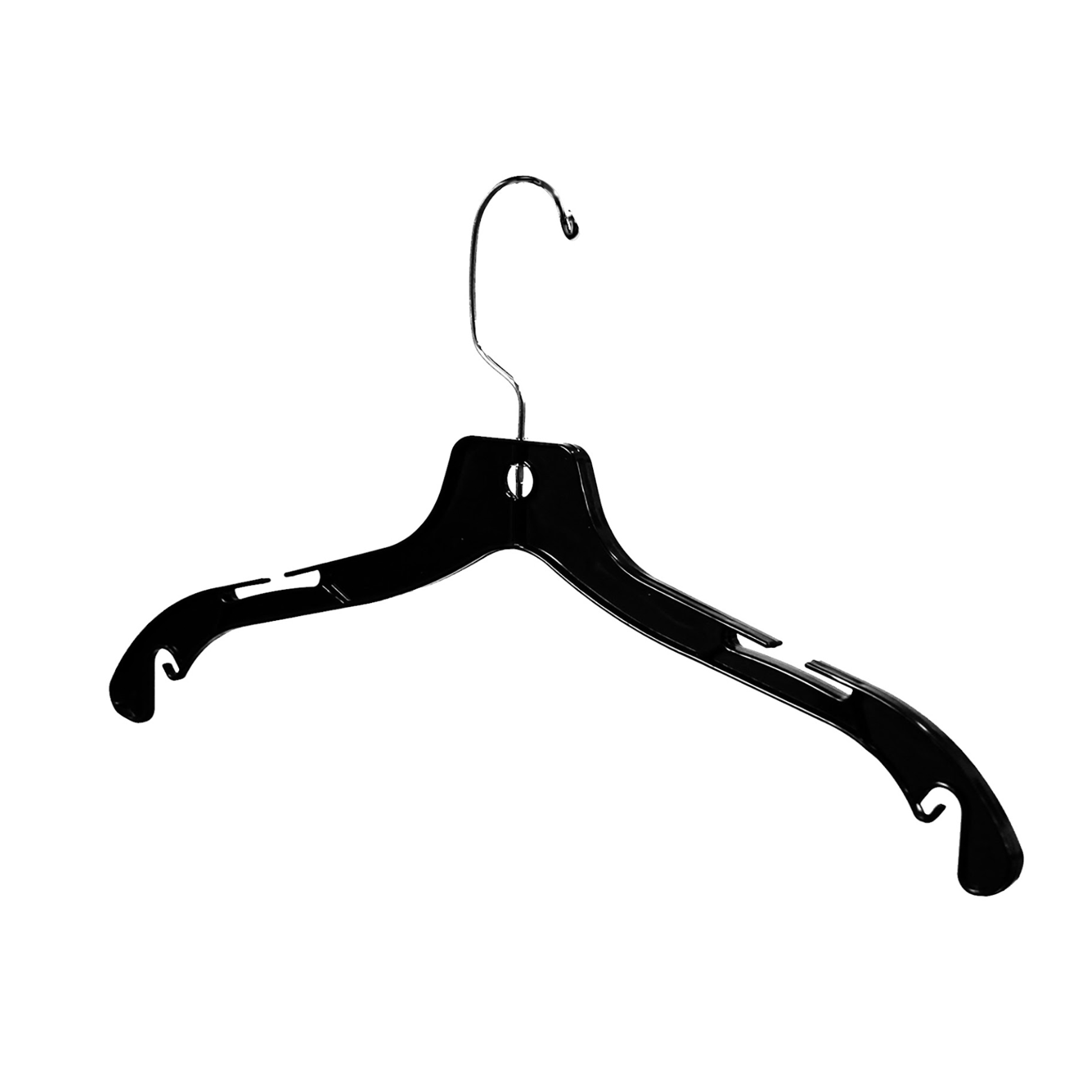 SSWBasics Dress Hangers - Set of 20 Black Plastic Hangers - 17 Inch - Durable Closet Organization Solution